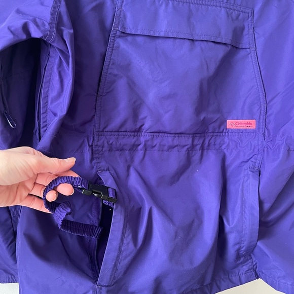 Vintage Columbia pullover Anorak neon hooded ski jacket shell pockets - Picture 4 of 14